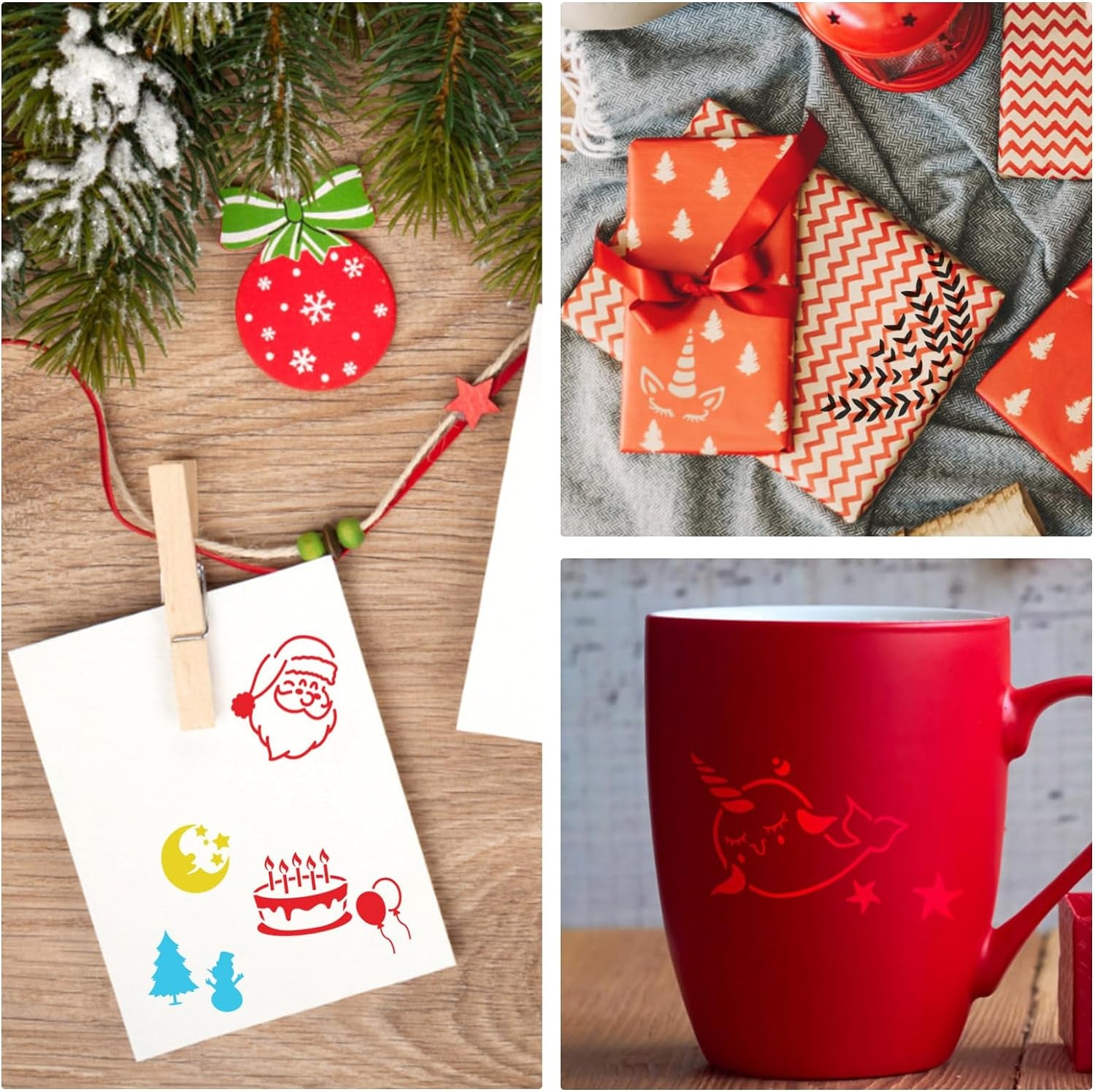 16 Pcs Face Paint Stencils, 121 Patterns Body Facial Painting Stencils, Reusable Mermaid Scale Flowers Face Tattoo Stencils Makeup Kit Face Tracing Stencils for Christmas Holiday Halloween Party