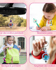24 Pcs 42 Mm Acrylic Focal Frame Circle Loop with 2 Holes for DIY Beaded Pen Keychain Focal Bead Loop for Pen Jewelry Making Bracelet Car Necklace Craft Hanging (Stylish Colors,Round)