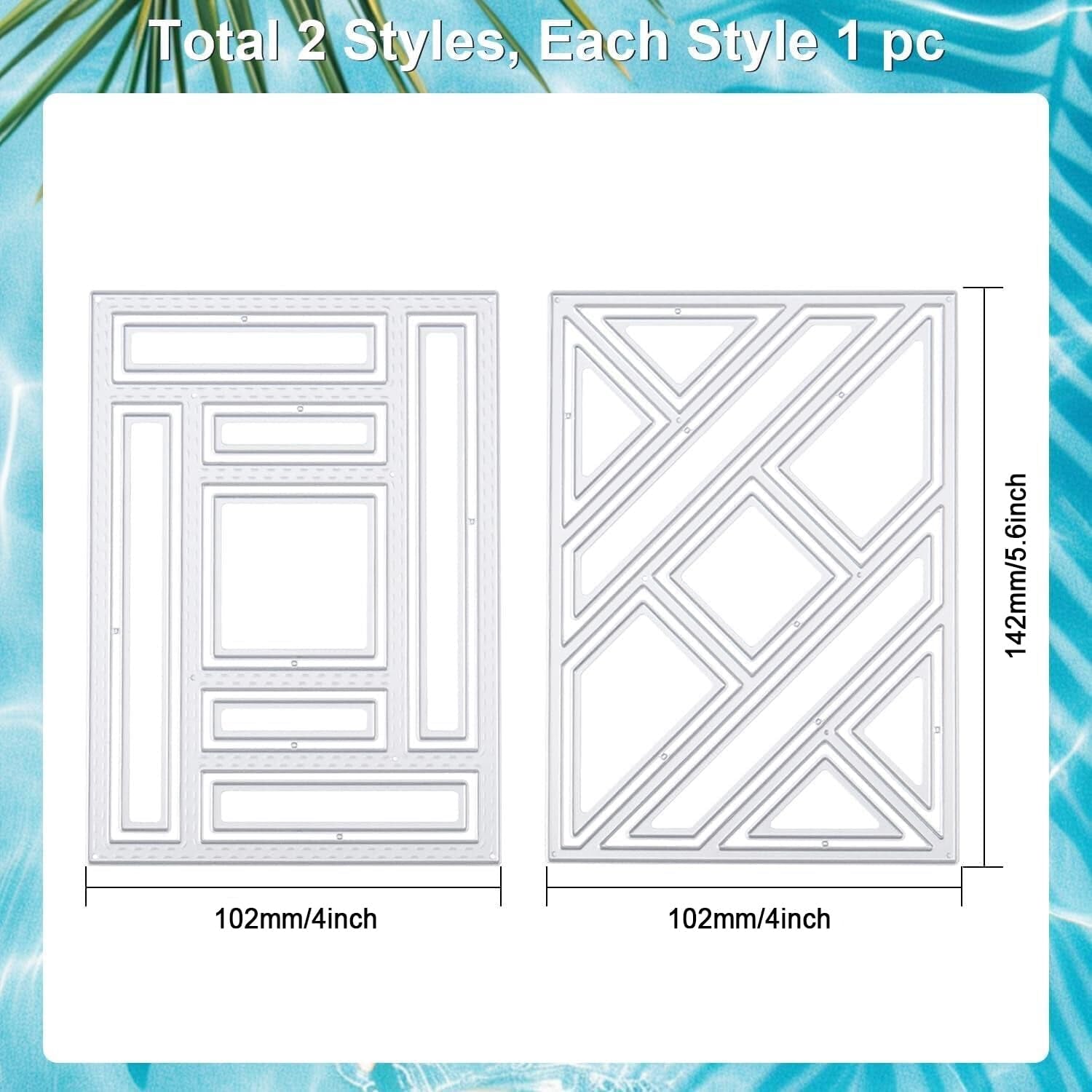 Splicing Rectangular Background Board Cutting Dies for Card Making Frame Background Die Cuts Carbon Steel Embossing Stencils Template for DIY Scrapbooking Album Craft Decor