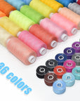 72Pcs 36 Colors Sewing Thread Set with Matching Prewound Bobbin Threads with Case, 550 Yards per Polyester Thread, Popular Colors Sewing Threads for Hand & Machine Sewing