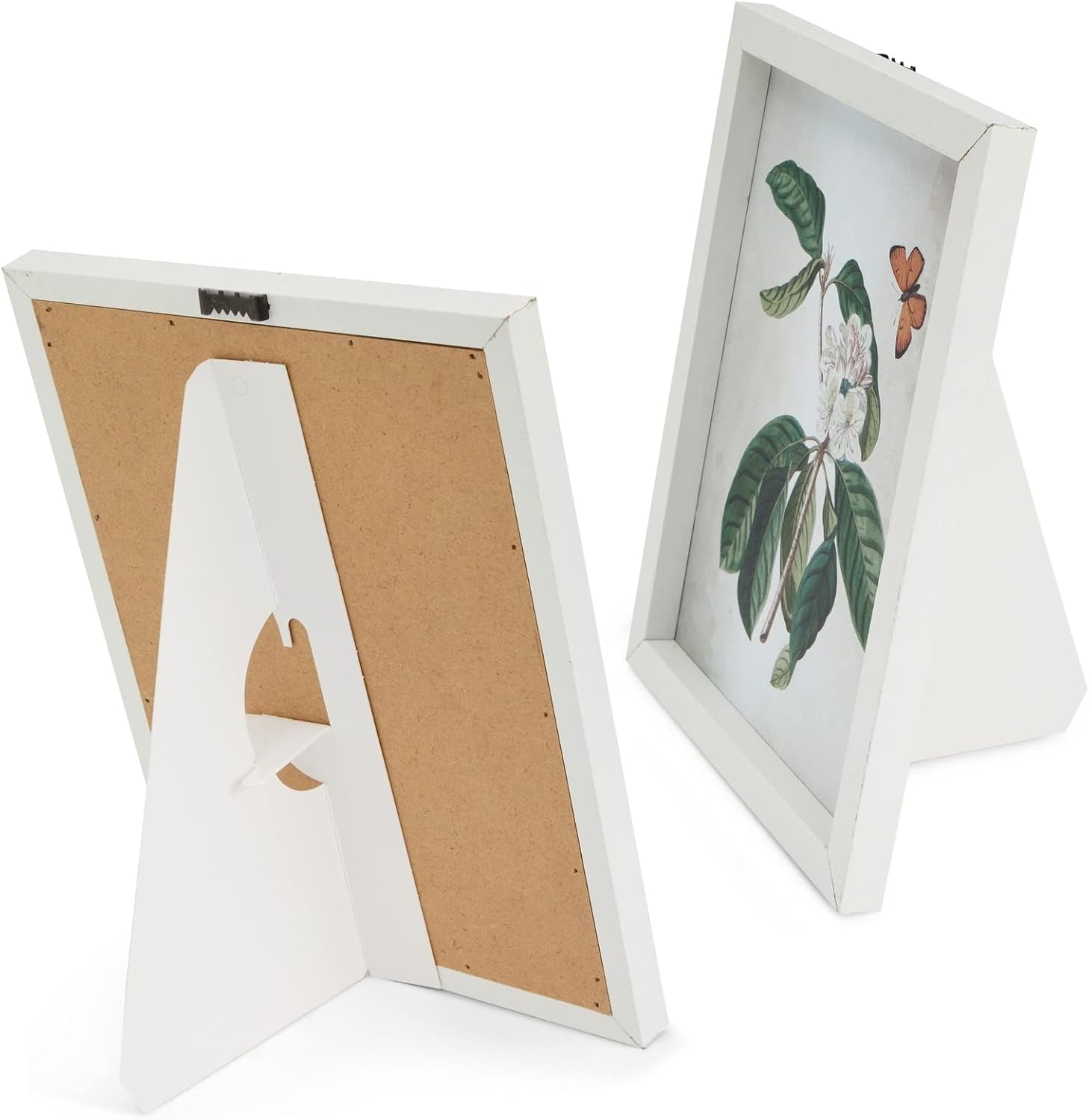 50 Pack Self Stick 9 Inch Cardboard Easel Backs, Picture Frame and Art Stand for Painting, Photos, Artwork, Crafts (White)