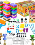 Imagine Clay Complete KIT - 36 Colors Air Dry Modeling Clay with 5 Sculpting Tools plus Roller, 50+ Decorations, 4 Spring Seats, 10 Phone Chains, 2 Key Rings, Booklet, Etc. Great Gift. Age 3-12+