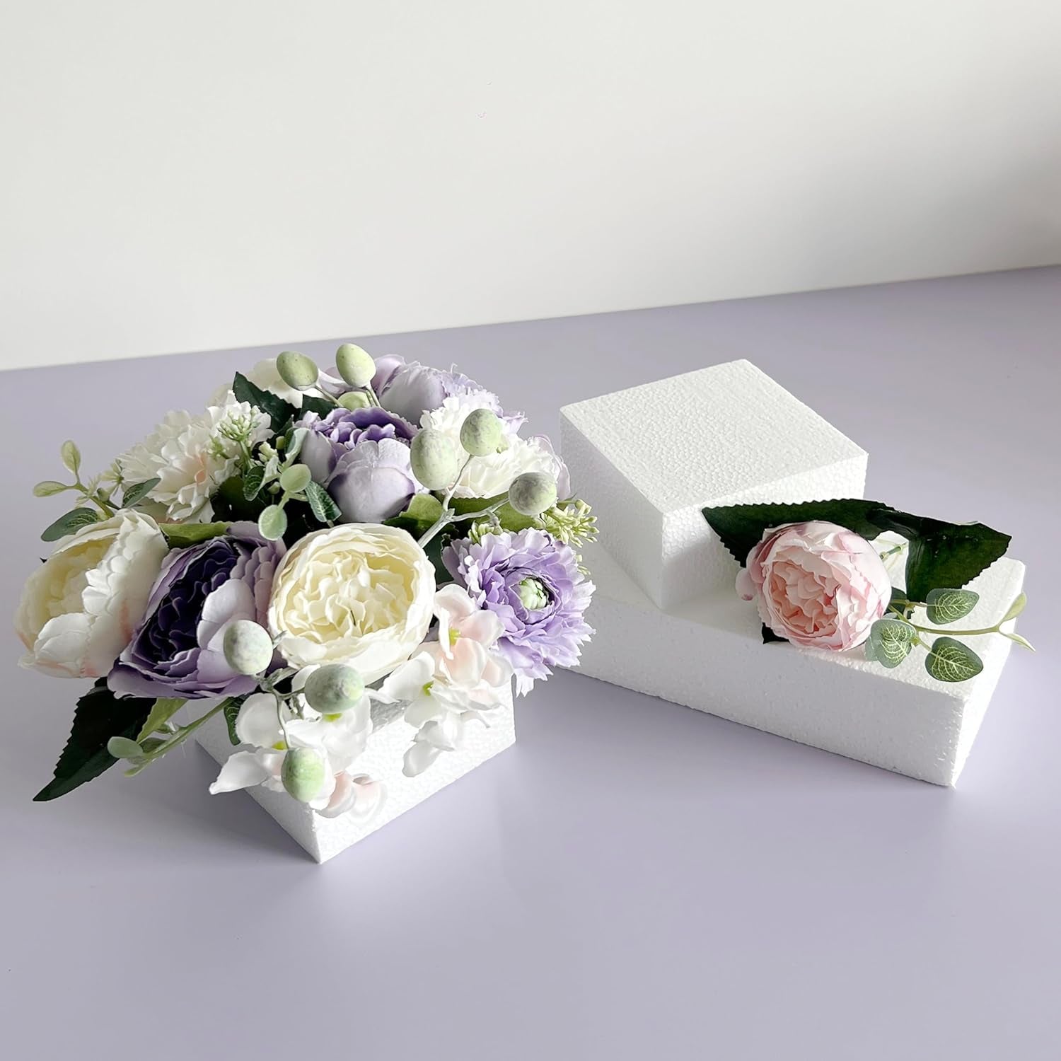 DNB Craft Foam Blocks - 6PCS 8X4X2 Inch Rectangle EPS Polystyrene White Foam Bricks - Crafts and Arts Supplies