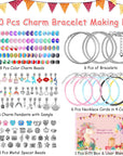 180 Pieces DIY Charm Bracelet Making Kit for Girls 8-12, Jewelry Making Kit for Girls with Bracelet Making Beads, Snake Chains for Girls Christmas Gift, Arts and Crafts