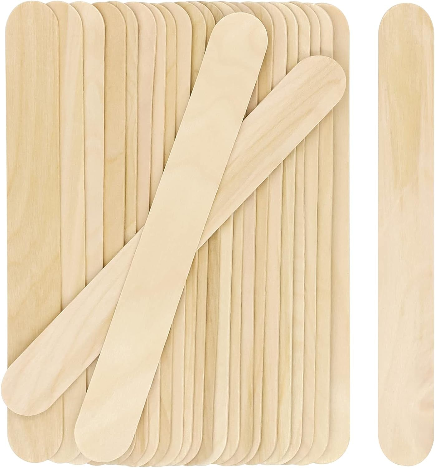8'' Jumbo Craft Sticks, 60Pcs Extra Large Natural Premium Wood, Ice Cream Sticks, Jumbo Sticks, Large Tongue Depressors, Plant Labels, Hair Removal and Waxing Supplies, Crafting