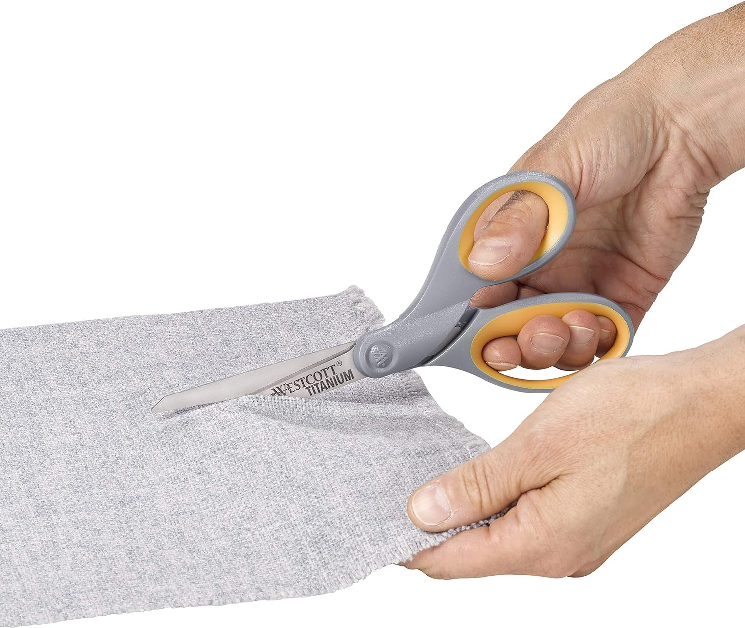 ‎17598 8-Inch Titanium Scissors for Office and Home, Yellow/Gray, 4 Pack