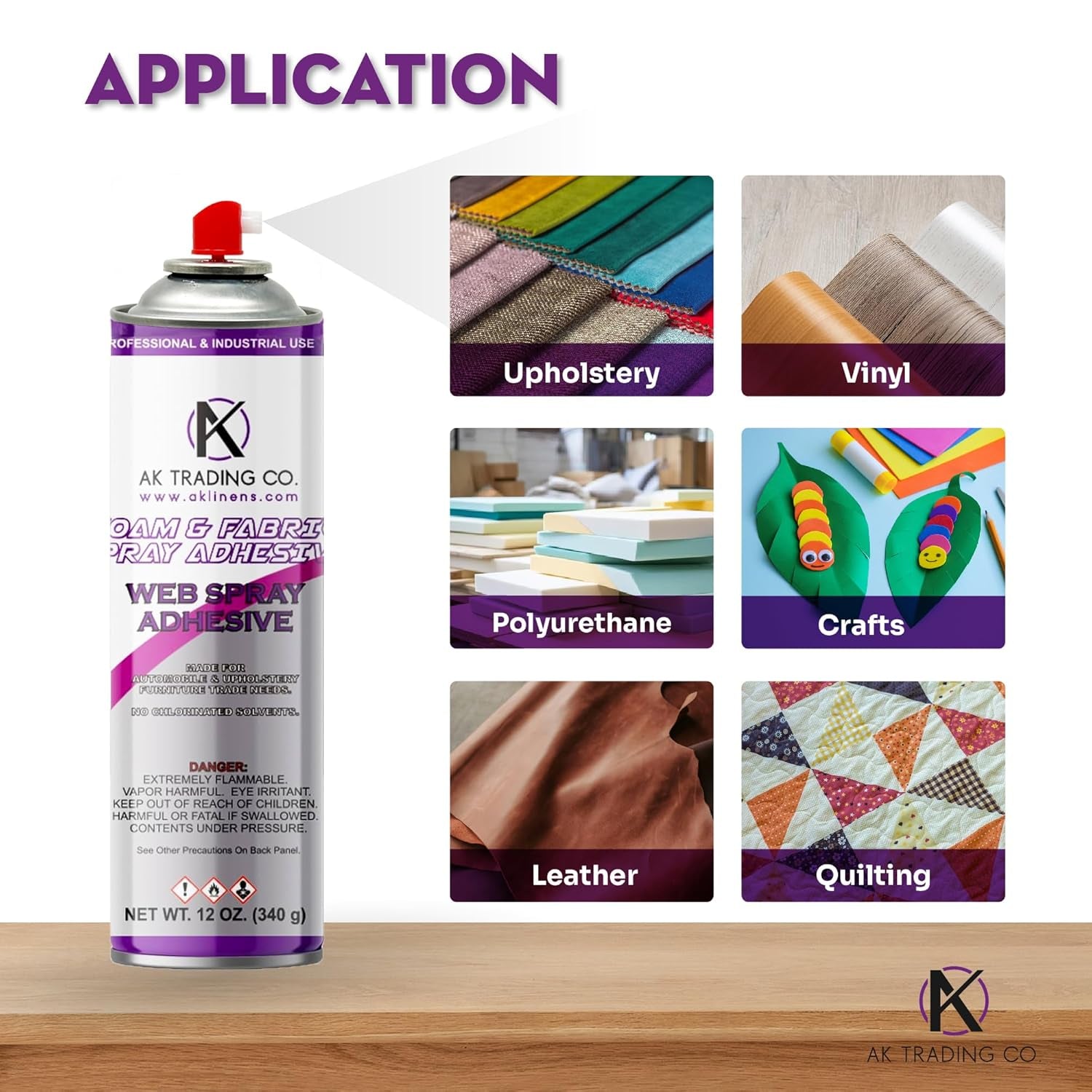 AK Trading Professional Quality General Multipurpose Spray Adhesive, 12-Ounce for Acoustic Panels &amp; Craft Upholstery Foam Adhesive &amp; Fabric Glue