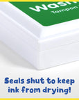 Washable Stamp Pad - Green - Non-Toxic - Fade Resistant - Perfect for Scrapbooks, Posters and Cards