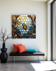 5D Diamond Painting Kits for Adults,Honey Bee Diamond Art Stained Glass Kits for Beginner DIY Diamond Dots Bead Art, Full round Diamond Painting Gem Art Wall Decor 12X12 Inch