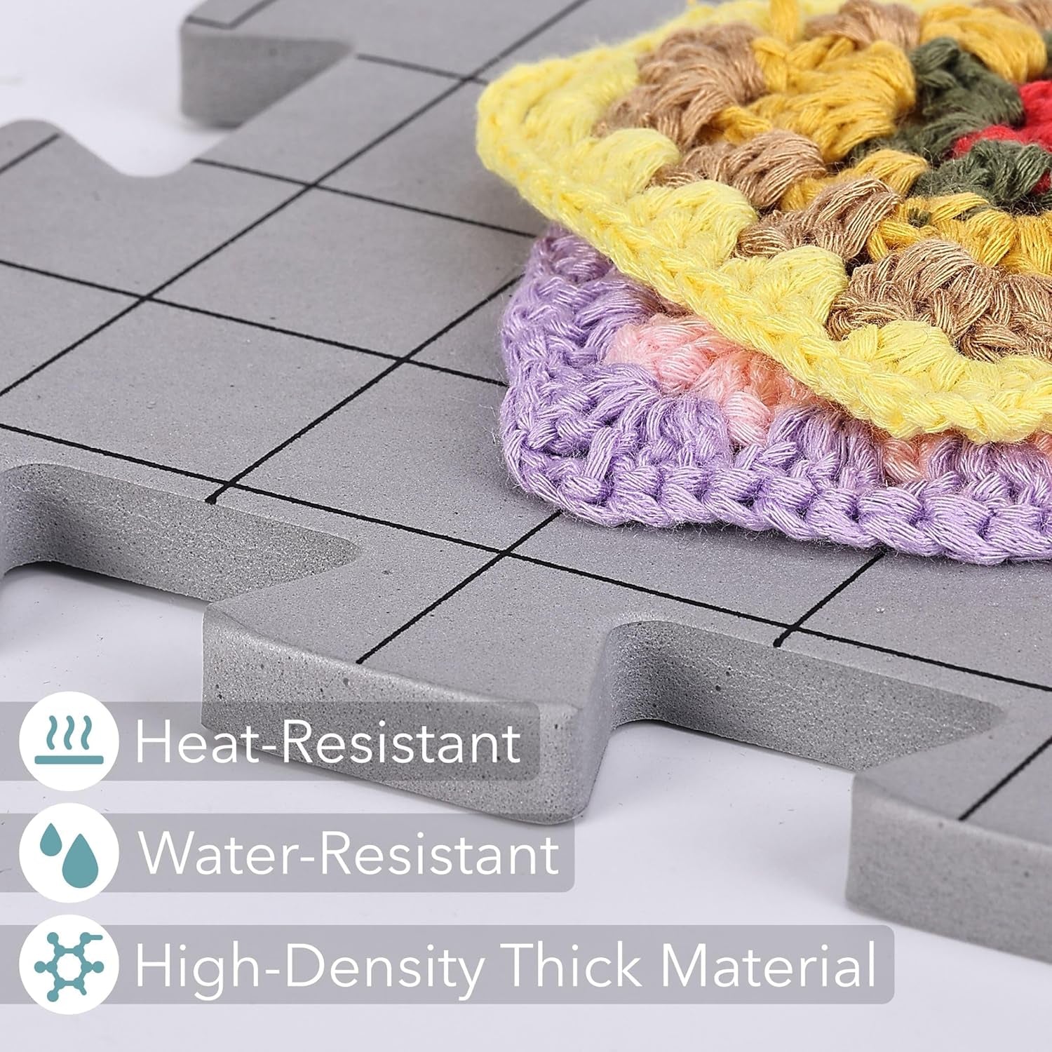 - Interlocking Blocking Mats, 12”X12”, 4 Pack, Blocking Mats for Knitting & Crochet Projects with 50 T-Pins, Knitting Blocking Mats and Pins, Crochet Blocking Board for Crocheting