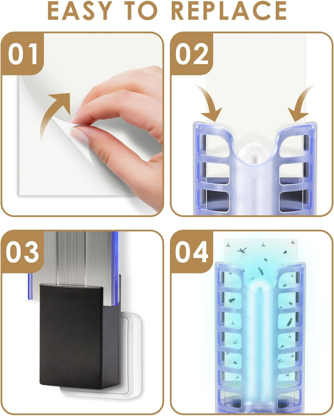 9W 21050 Bulbs &amp; Replacement Glue Boards Kit for Dynatrap DT3009, Indoor Glue Boards Refill Sticky Cards Bulbs Accessories for Dynatrap DT3009 DT3019 DT3039