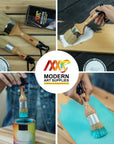 Chalked Paint and Wax Brush for Furniture - Premium Pack of 2, Natural Bristles, Compatible with All Types of Chalk Paints, Stencils & Furniture Wax - Superior Paint Pick-Up & Release, No Shedding