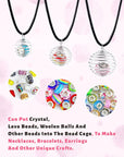 Spiral Bead Cages Pendants, 30 Pcs 3 Sizes Silver Plated Stone Holder Necklace Cage Pendants Findings for Jewelry Making and Crafting