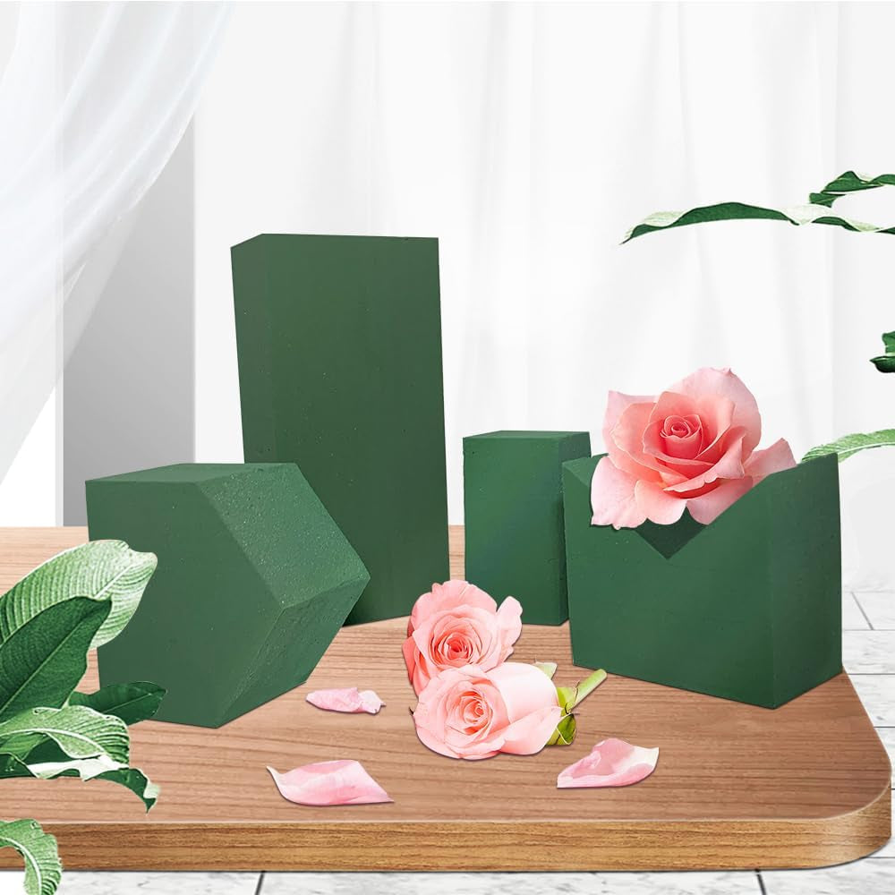 6 PCS Floral Foam for Fresh &amp; Artificial Flowers Each 8.8” L X 4.1” W X 2.75” H Wet and Dry Floral Foam Blocks Weddings, Birthdays, Home, Office, Garden Decorations (6)
