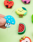 Silicone Focal Beads for Pens Characters Silicone Accessory Kit 18 Pcs Colorful Fruit Silicone Beads for Keychain Making Bracelet Necklace Handmade Crafts