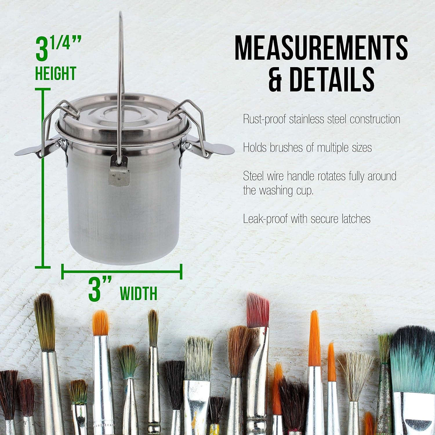 Stainless Steel Leak-Proof Deluxe Brush Washer