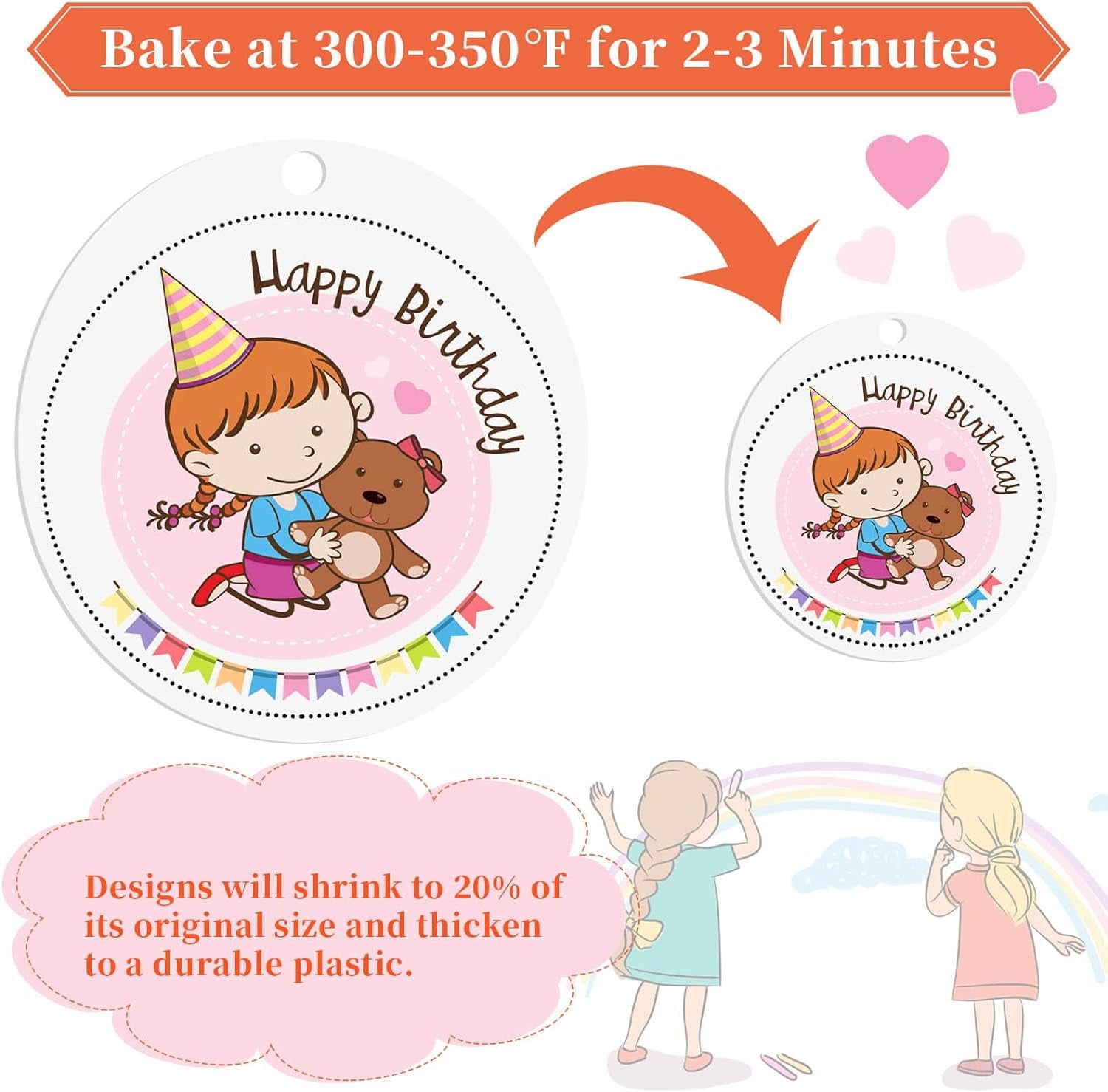 Shrinky Art Keychain Kit, Including 20 Sheets Shrink Plastic Paper, Keychain Clip, Split Key Rings, Key Rings with Chain, Jump Rings, Hole Punch for Craft Creative