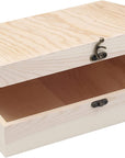 Unfinished Wooden Box with Hinged Lid for Crafts DIY Storage Jewelry Pine Box - 12" X 9" X 3.35"