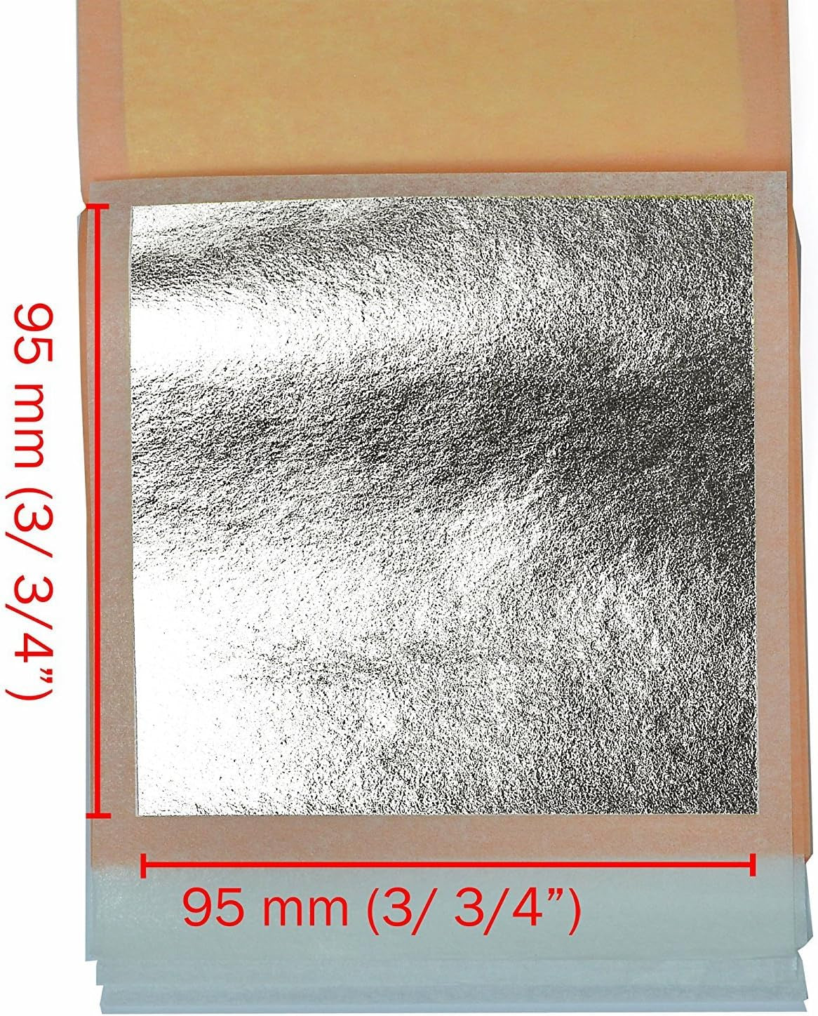 : Silver Leaf Transfer Sheets [25 Sheets, 3.75 Inch] - Aka Silver Foil Sheets, Real Silver Leaf Sheets for Painting, Silver Leaf Sheets for Craft, Silver Leaf Foil Sheets