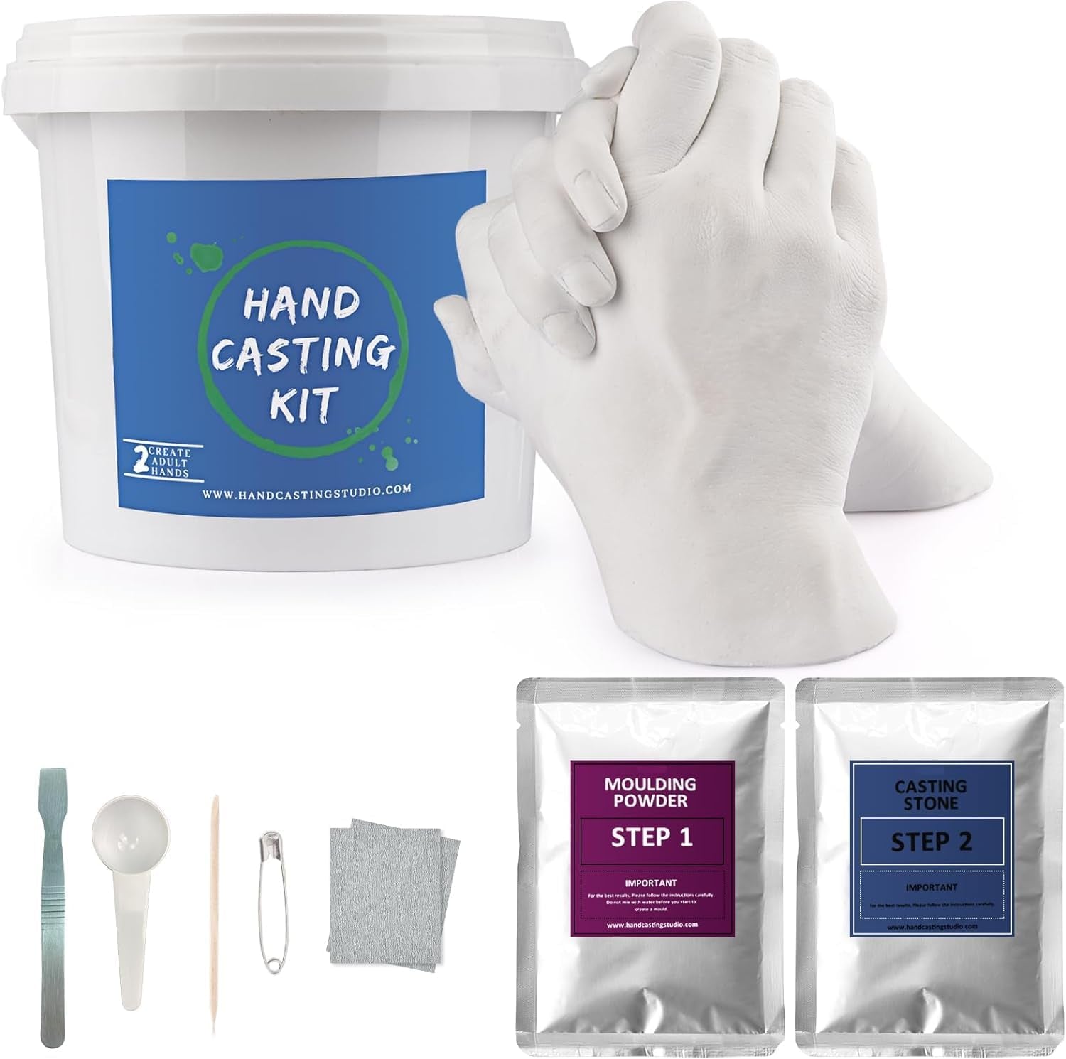 Hands Casting Kit, DIY Plaster Statue Molding Kit & s for 2 Adult, Wedding, Friends, Anniversary, Hand Hold Casting Kit for Holiday Activities and Perfect for Couple Gift Ideas
