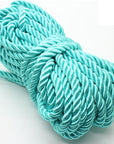 U Pick 10Yds 5Mm 3 Braided Cord Decorative Twisted Satin Polyester Twine Cord Rope String Thread Shiny Cord Choker Thread (13:Mint)