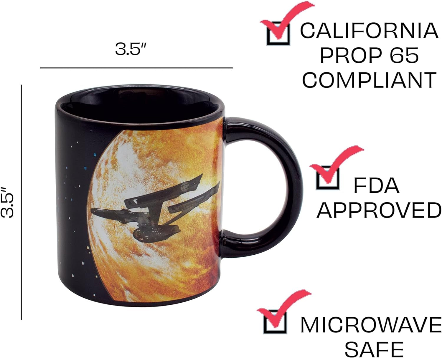 Star Trek Heat-Changing Starship Warp Mug - Add Coffee and the USS Enterprise Enters Warp Speed