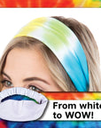 Tulip One-Step Tie-Dye Headbands 2 Pack Tie Dye Accessory, White (TUSTTD)