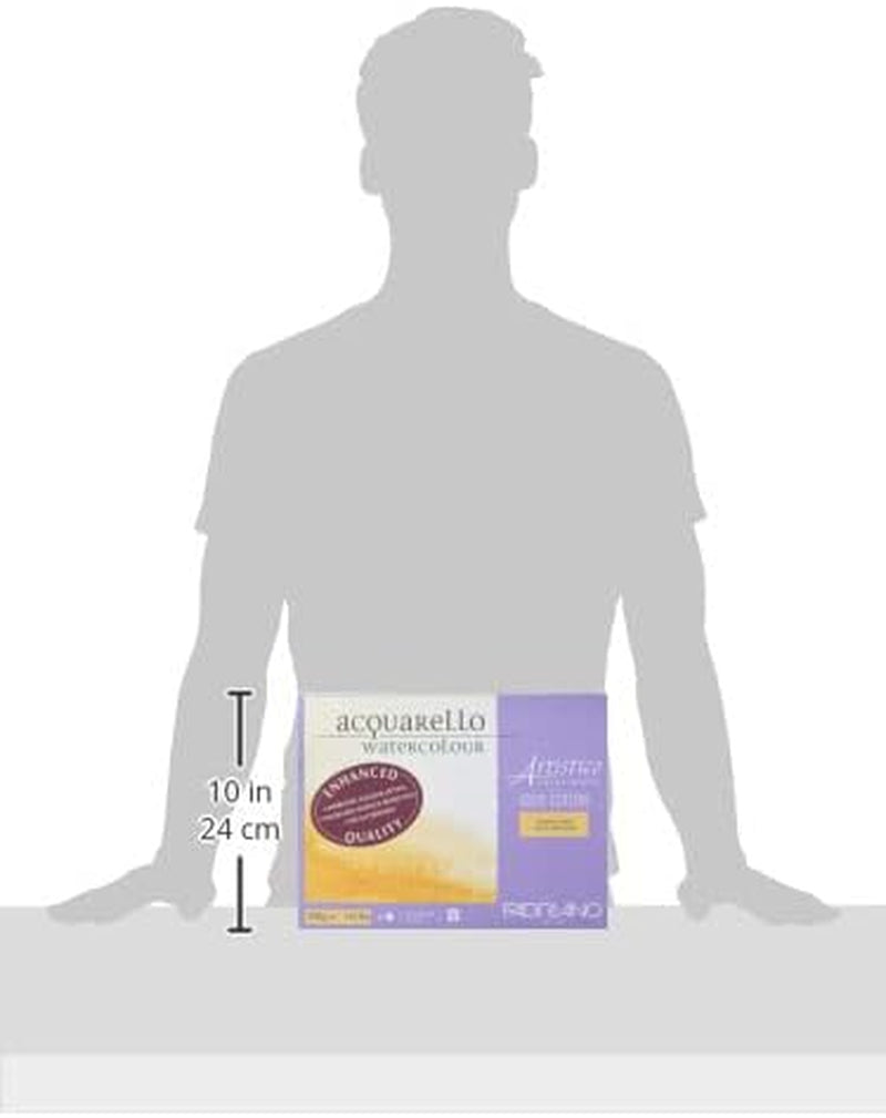 Fabriano Artistico Acquarello, Extra White, Fine Grain, Cold Pressed, 23 X 30.5 Cm, 20 Sheets, 300 G/M², Artists' Watercolour Cardboard, Pad Glued on 4 Sides, 23 X 30,5 Cm