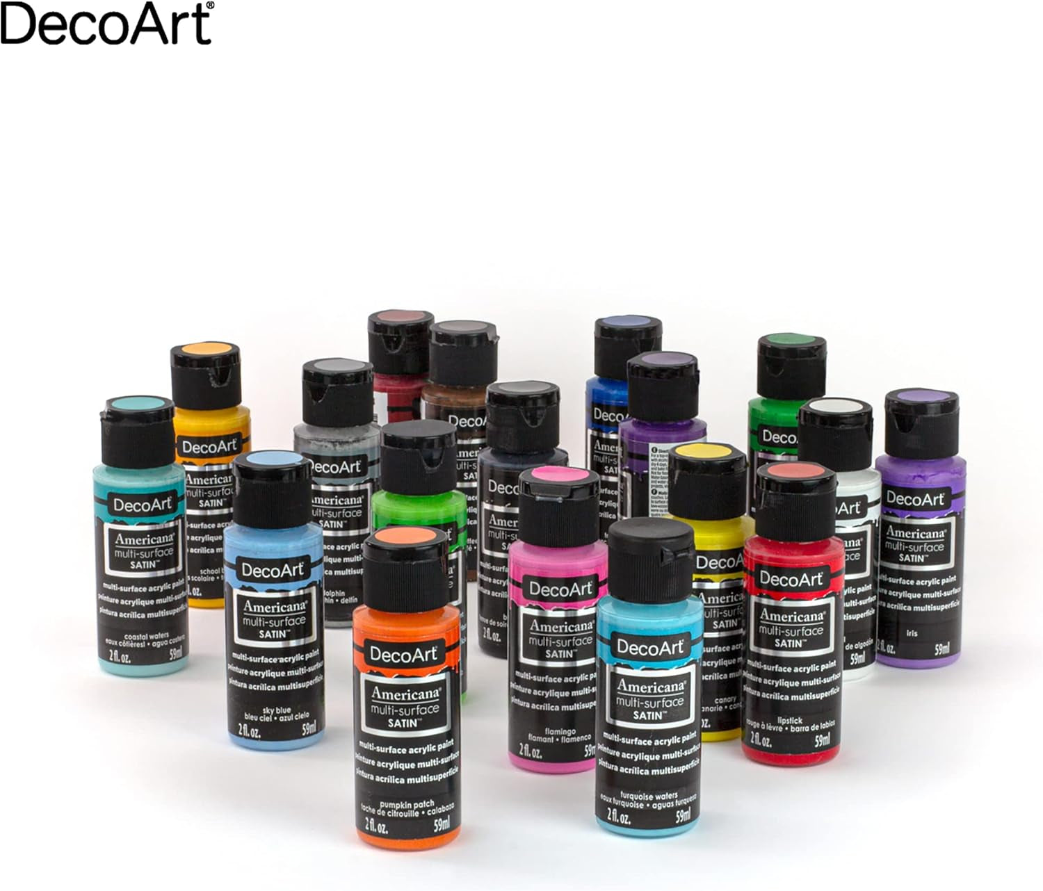 Americana Multi-Surface Satin Favorites Sample Kit for Wood, Metal, Glass, Ceramics, Fabric, Paper, Terra Cotta, Most Plastics and More