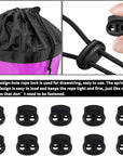 UD 40Pcs Plastic Cord Locks with 18-Inch 65Ft Elastic Cord Stretch String for Drawstring, Shoelaces, Clothing, Backpack, Bags (Black)