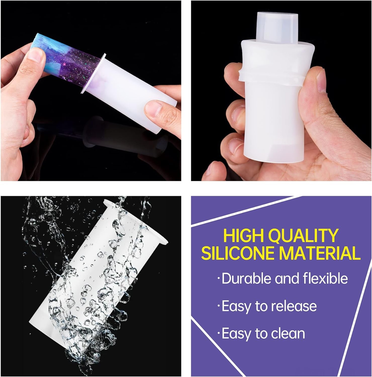 2PCS Pocket Lighter Case Epoxy Resin Silicone Mold & Glitter Pack, Work for Standard Size BIC J6 Lighter Protective Cover Sleeve Pouch Wrap Holder DIY Art Craft (Classic/Full/Maxi/Regular/J6)