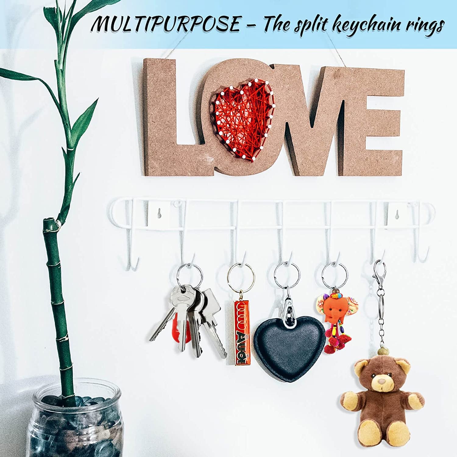 100 Pack Keyrings, Split Key Rings Bulk for Keychain and Crafts (1 Inch)