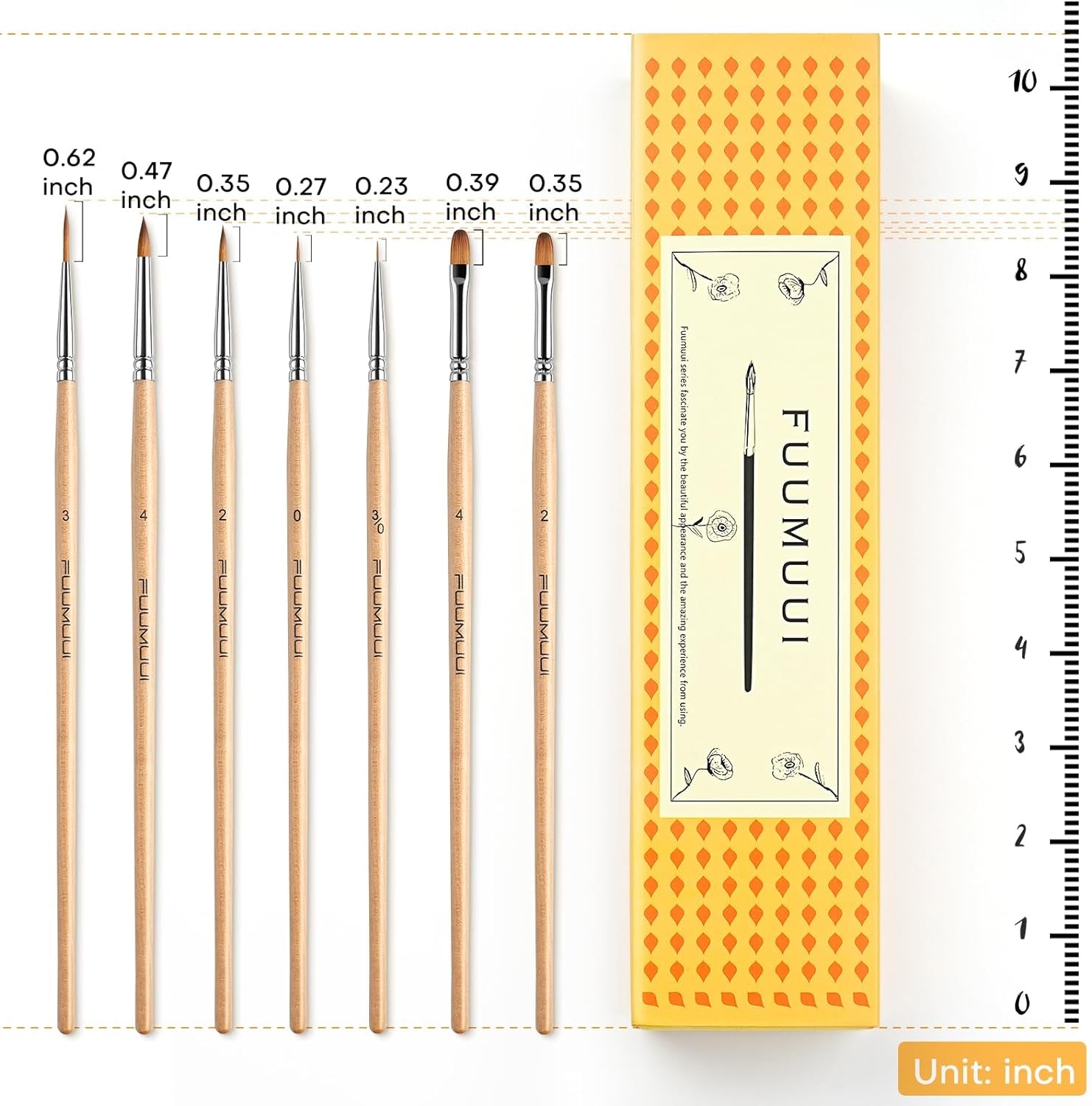 Sable Watercolor Brushes, Professional Watercolor Paint Brushes Set of 7, Soft Kolinsky Sable Hair - Pointed Rounds, Designer, Filbert for Watercolor, Gouache, Inks, Water-Based Oils and Egg Tempra