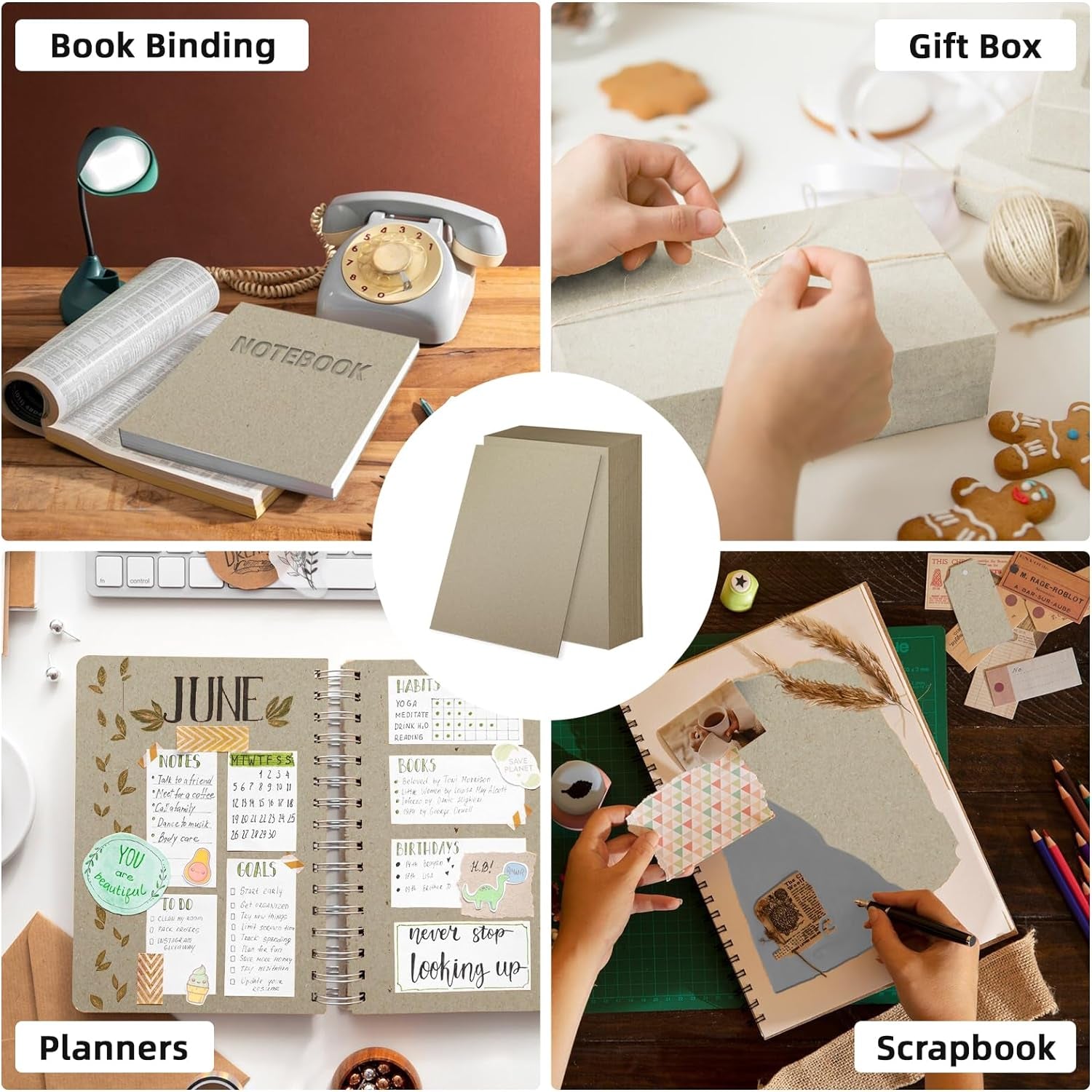 25 Sheets 12.5X10" Book Board for Book Binding Thick Grey Chipboard Card Board Sheets 2 Mm 80 PT for Bookbinding,Box Making. Supporting Back Board Sheet