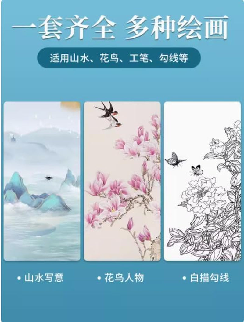 10Pcs Chinese Calligraphy Brushes Set, Painting Writing Brush, Kanji Japanese Sumi Drawing Brushes with Roll-Up Bamboo Brush Holder,Watercolor Art Brushes for Beginners