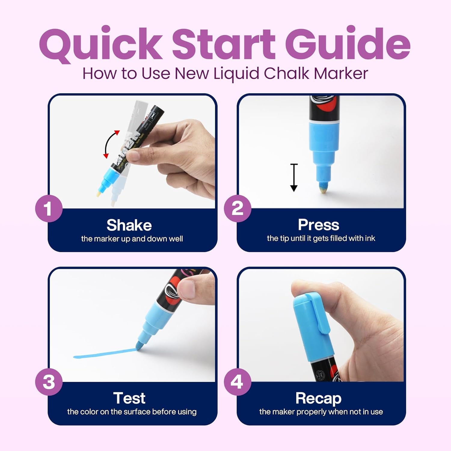 Liquid Chalk Markers - 8 Pack Neon Colors - 6Mm Chalk Pens with Reversible Tip for Blackboards, Chalkboards, Glass, and Windows