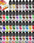 Alcohol Ink Set – 48 Bottles Vibrant Colors High Concentrated Alcohol-Based Ink, Concentrated Epoxy Resin Paint Colour Dye, Great for Painting,Resin Petri Dish, Coaster,Tumbler Cup Making,(10Ml Each)