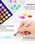Paint Set, 48 Colors Non-Toxic Watercolor Paint with a Brush Refillable a Water Brush Pen and Palette, Washable Water Color Paints Sets for Kids, Adults，And Artists