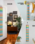 60 Compartments Vinyl Roll Holder with 14 Internal Mesh Pockets, 2 Hooks & 2 Straps - 66"X8.6" Vinyl Roll Storage - Vinyl Storage Organizer - Vinyl Organizer Storage Craft Rack