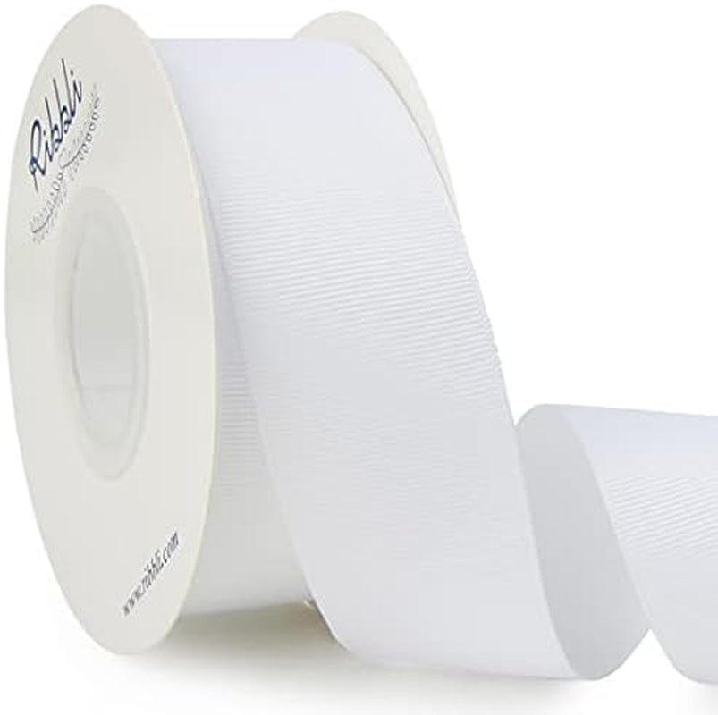 White Grosgrain Ribbon, 1-1/2 Inches X Continuous 25 Yards,Use for Bows DIY Hair Accessories,Gift Wrapping,Craft and Sewing