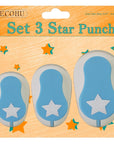 Set 3 Star Paper Punch 0.3'' / 0.63'' / 1'', Scrapbooking Hole Punches Crafting, Design for Office Supplies, Card Making, DIY Photo Album.