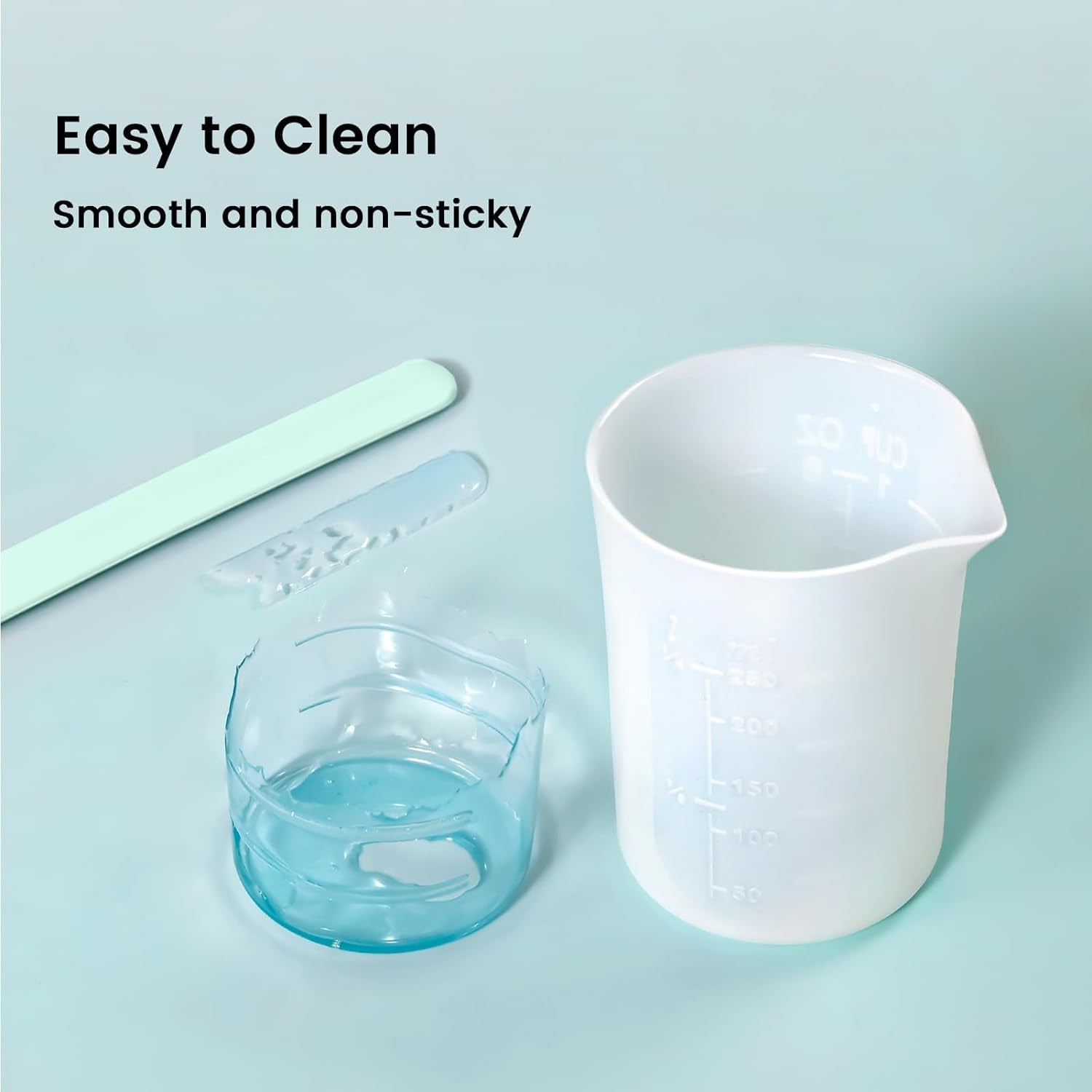 36PCS Silicone Measuring Cup Tool Kit - 250Ml/8Oz &amp;100Ml Resin Mixing Cup, Silicone Stir Sticks Pipettes,Easy to Clean,Non-Toxic Epoxy Resin Supplies for Molds,Paint,Jewelry Making
