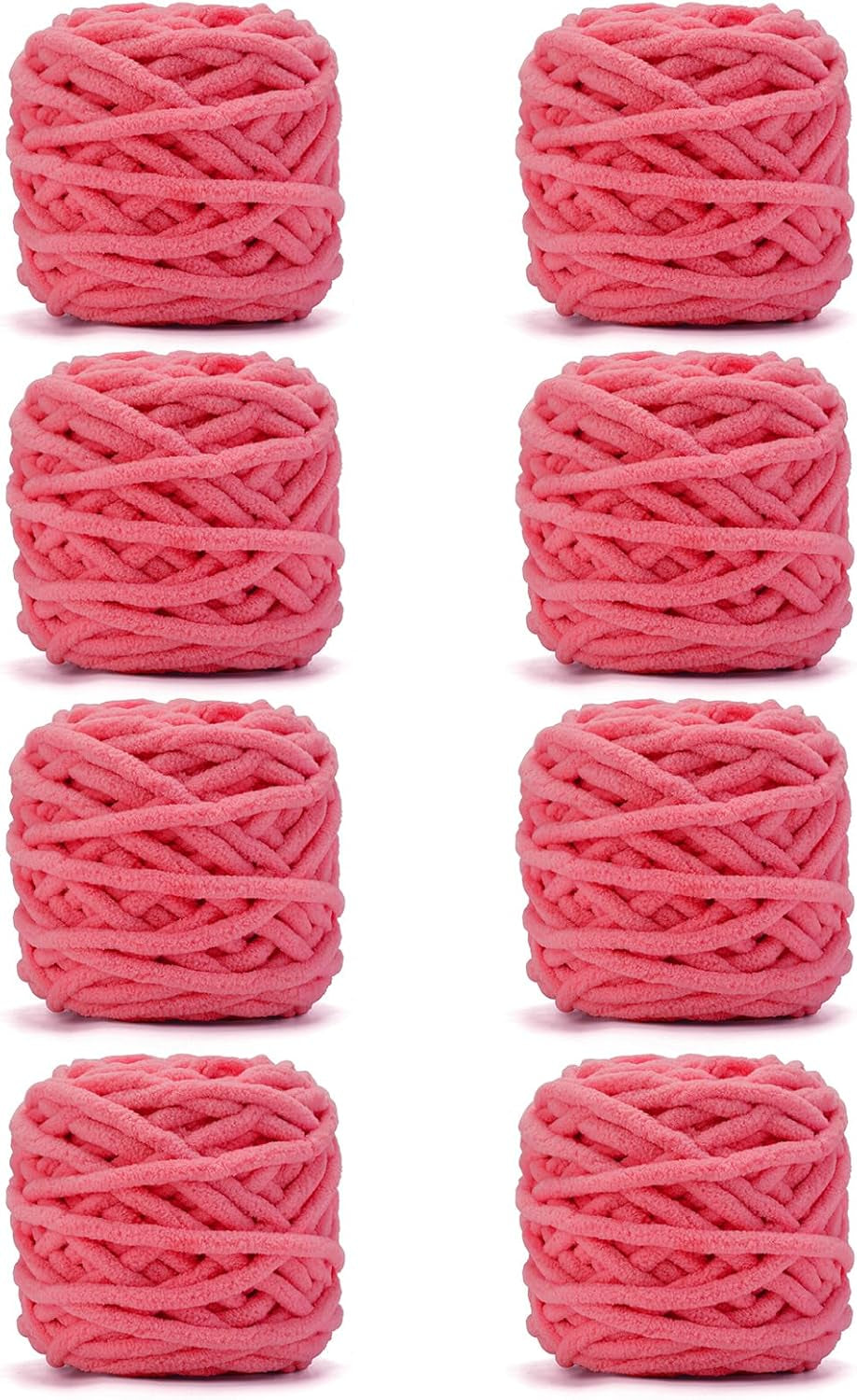 Blanket Yarn 3 Pack of 100G/3.5Oz - White Chenille Yarn 6 Super Bulky - Knitting, Crocheting &amp; Crafts Chunky Yarn