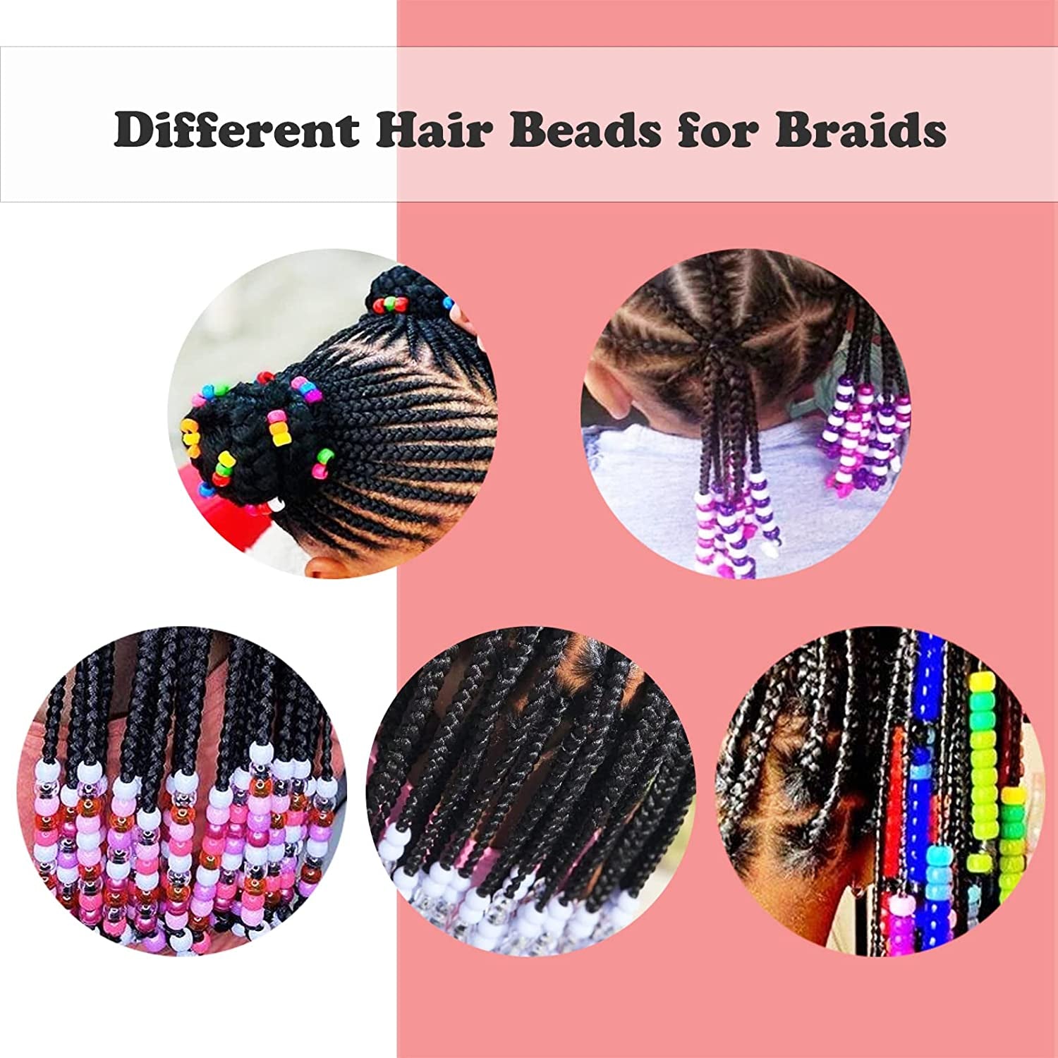 Pony Beads, 4200Pcs 28 Colors Plastic Beads for Craft Bracelets Making, Hair Beads for Braids, Colored Beads for DIY Projects - Individually Wrapped (6X9Mm)