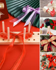 Bow Maker for Ribbon for Wreaths, Wooden Ribbon Bow Maker Tool for Christmas Bows, Hair Bows, Creating Gift Bows, Party Decorations, Corsages, Various Crafts(With Instructions)