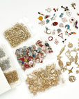 200Pcs Mixed Gold Plated Enamel Charms for Jewelry Making - Also Includes 52Pcs Letter Pendants, 400Pcs Jump Rings and 100Pcs Lobster Clasps for Necklaces,Bracelets,Earrings,Diy Crafting