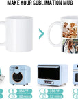 8 Pack Sublimation Mugs Blanks 11 OZ Coffee Mugs White Ceramic Photo Cups Bulk for Cricut Mug Press Print
