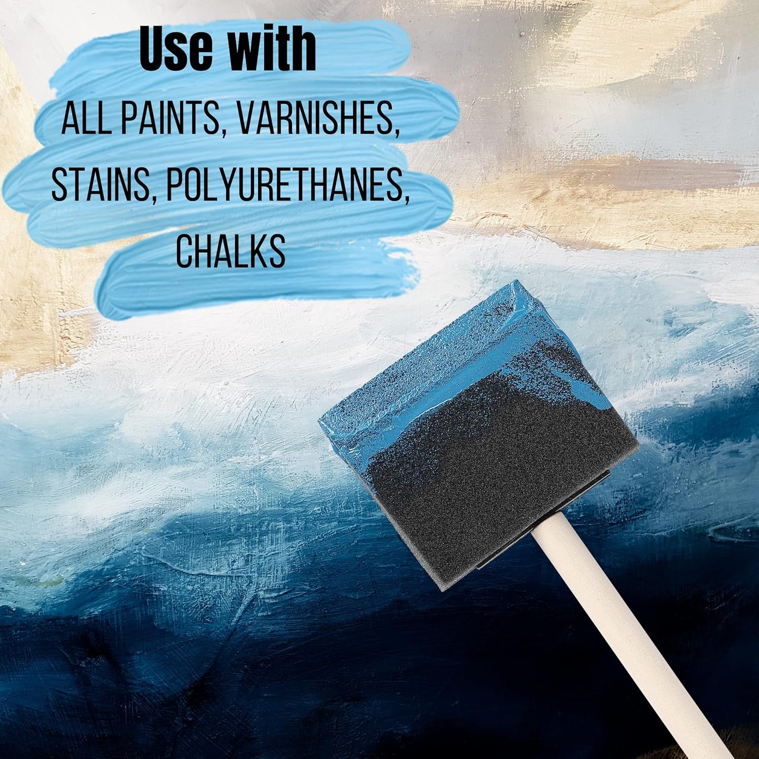 Bates- Foam Paint Brushes, Sponge Brushes, Sponge Paint Brush, Foam Brushes, Foam Brushes for Painting, Foam Brushes for Staining, Paint Sponges, Foam Brushes for Mod Podge (4 Inch)