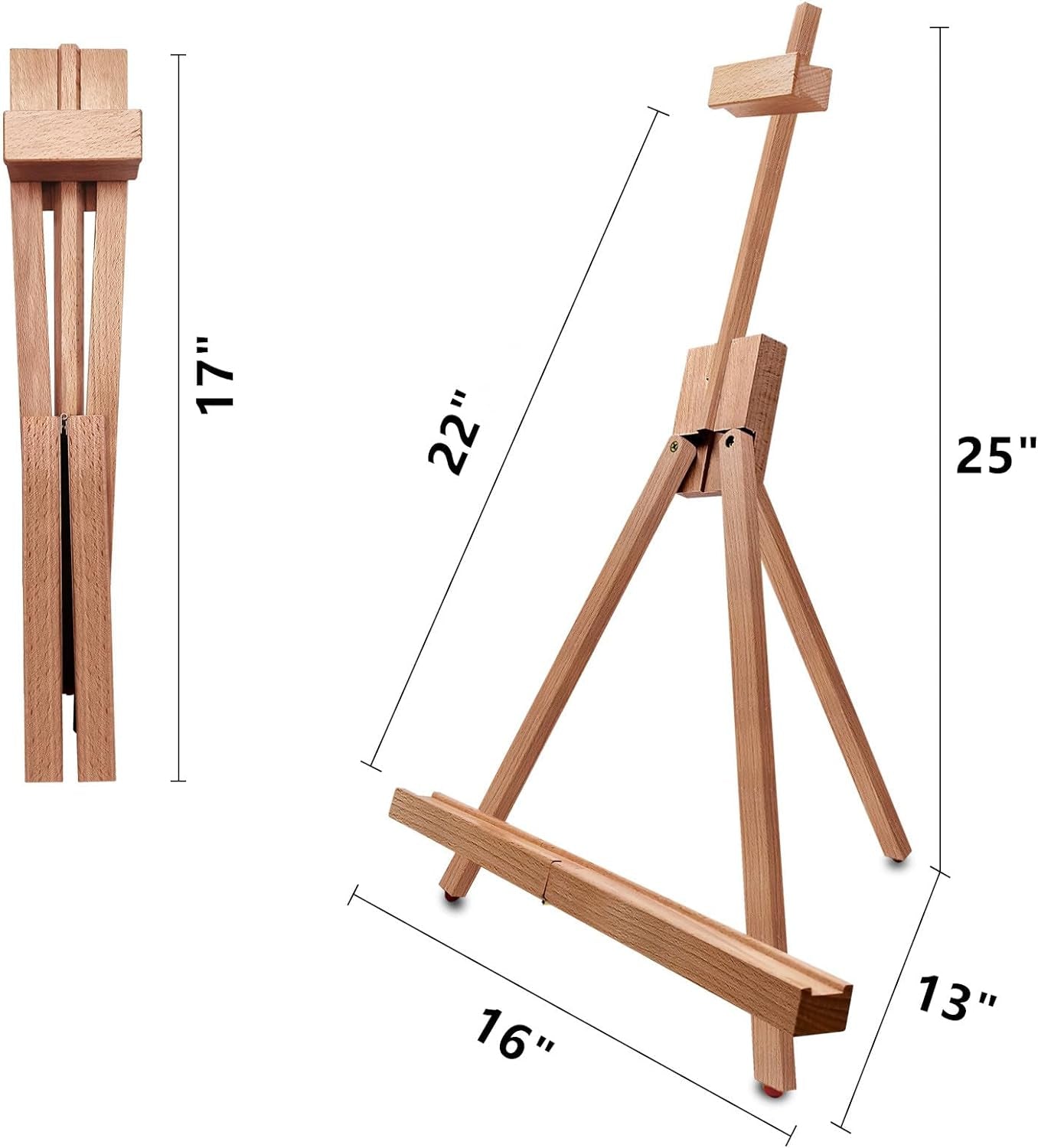 Art Easel (2 Pack) A-Frame Painting Easel, Wood Display Stand Holding Canvas up to 22" High, Portable Tabletop Easel and Sign Holder, Folding Travel Easel, Easy to Carry