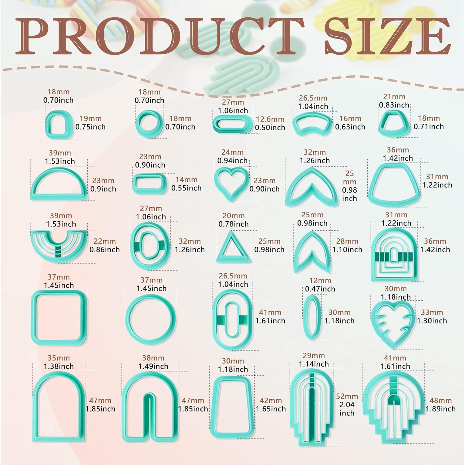 Polymer Clay Cutters Set, 25 Shapes Clay Earring Cutters with 145 Earrings Accessories for Polymer Clay Jewelry Making